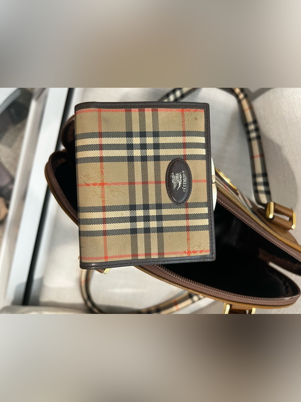 Vintage Burberry Nova Check Shoulder Purse and Wallet Set - Picture 11 of 16